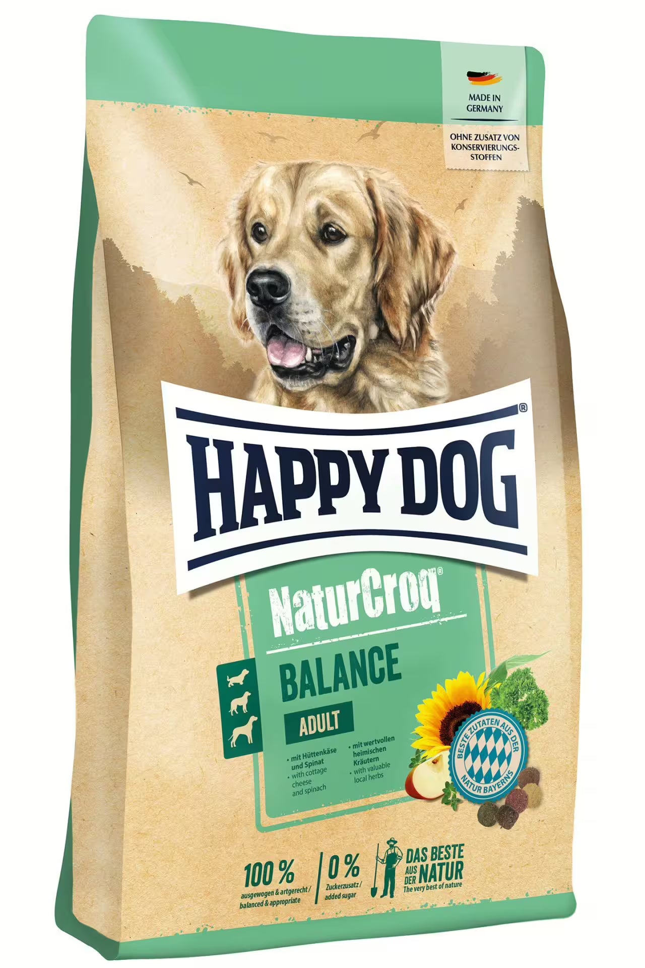 Happy Dog NaturCroq Balance - túró, spenót, cékla, bajor gyógynövények (15kg)