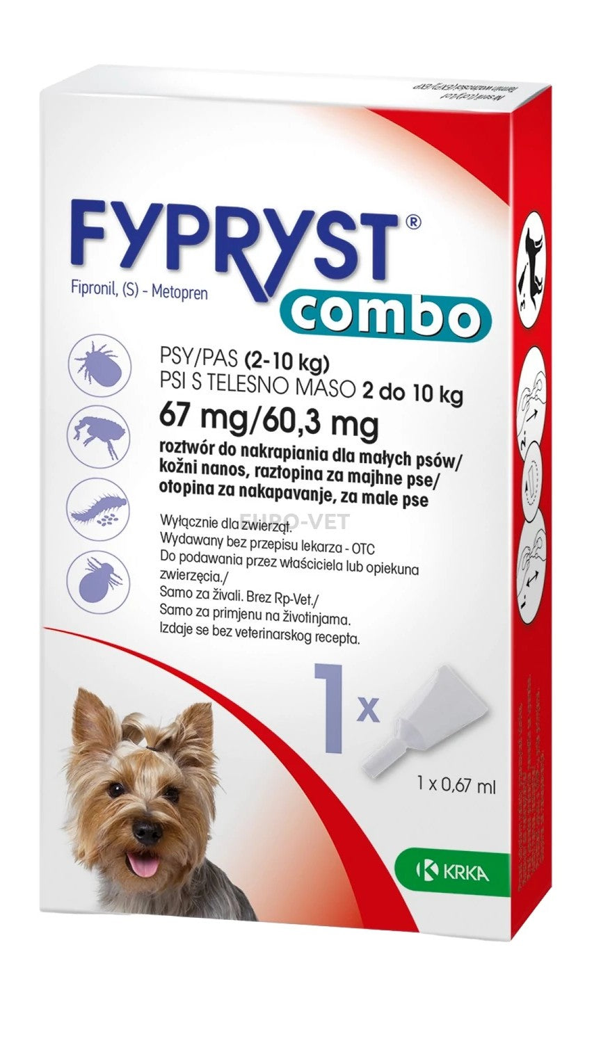 Fypryst Combo rácsepegtető oldat kistestű kutyák számára - 2-10kg-ig