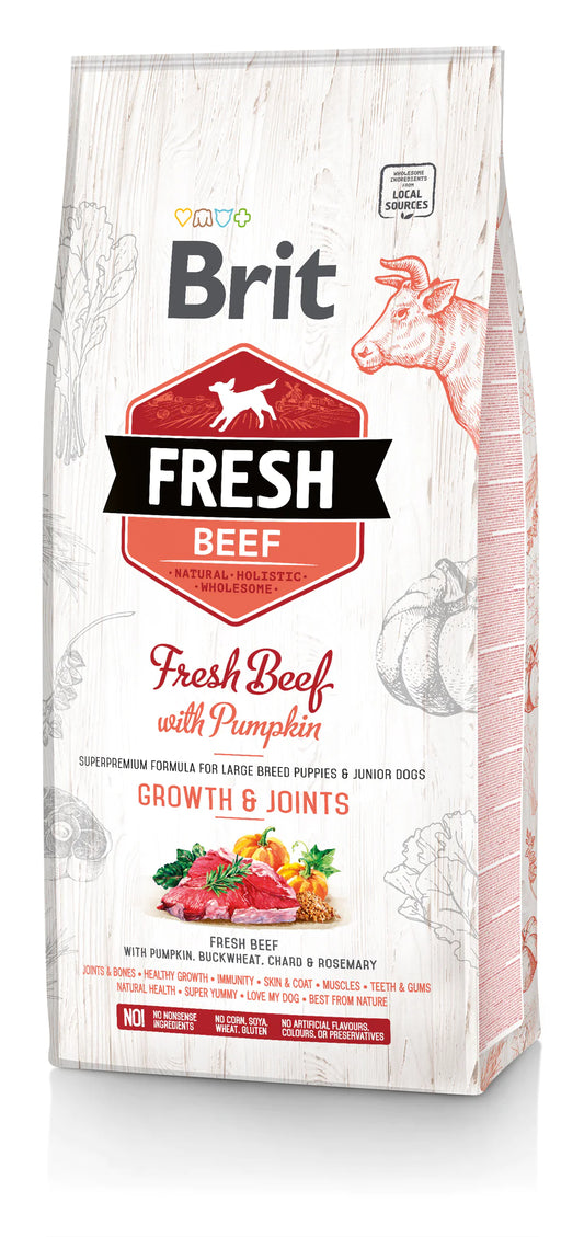 Brit Fresh PUPPY LARGE MARHA & SÜTŐTÖK 12kg