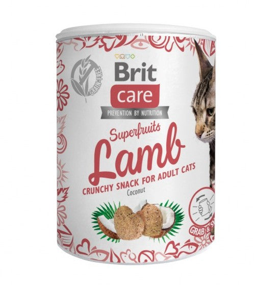 Brit Care Cat Snack Superfruits bárány 100g