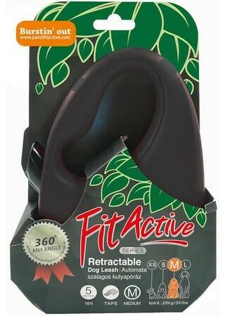 FitActive Retractable Dog Leash automata szalagos póráz (fekete) kutyák részére - L méret