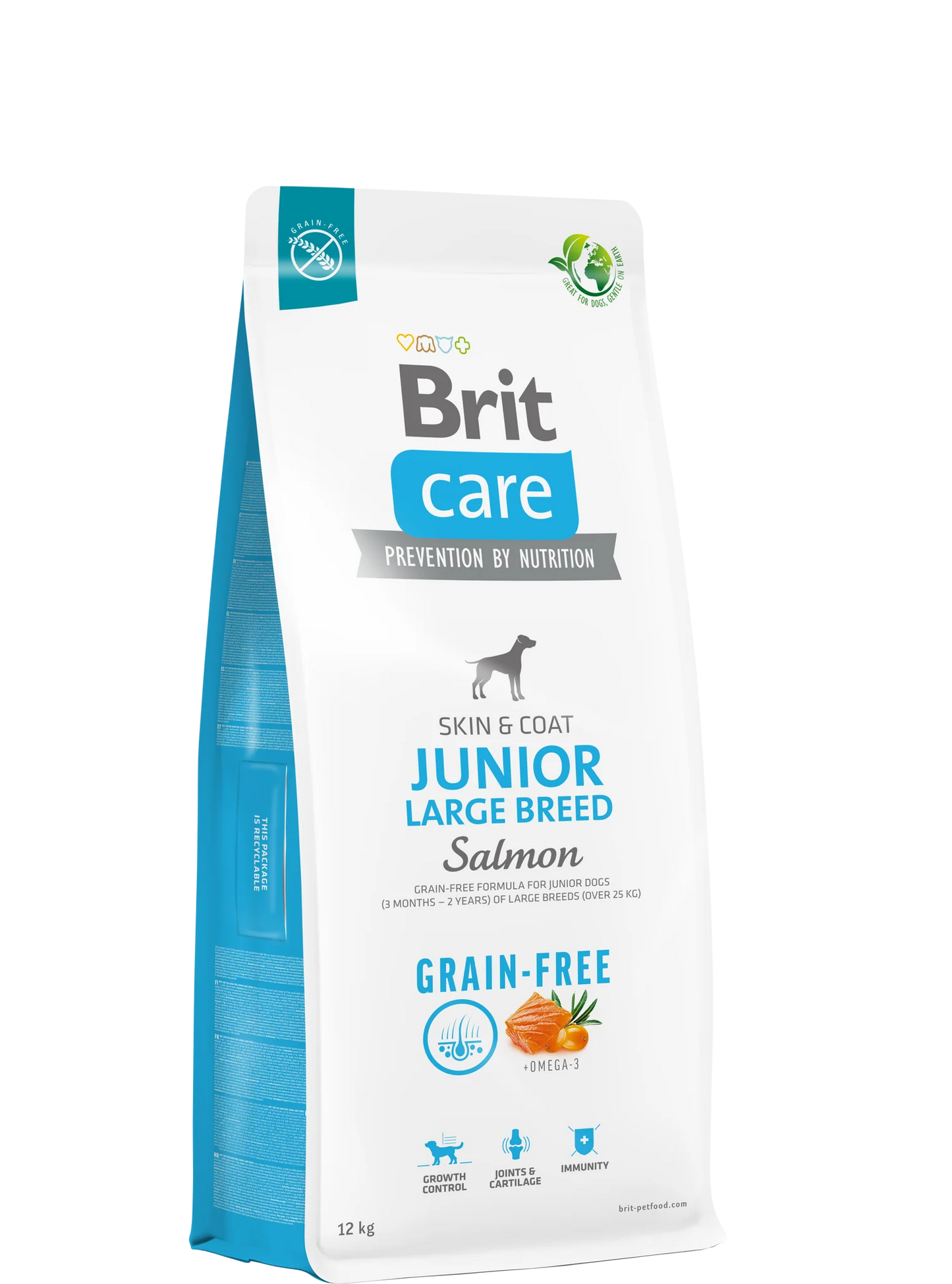 Brit Care Grain-Free Junior Large Breed Salmon & Potato Grain-free - Gabonamentes 12kg