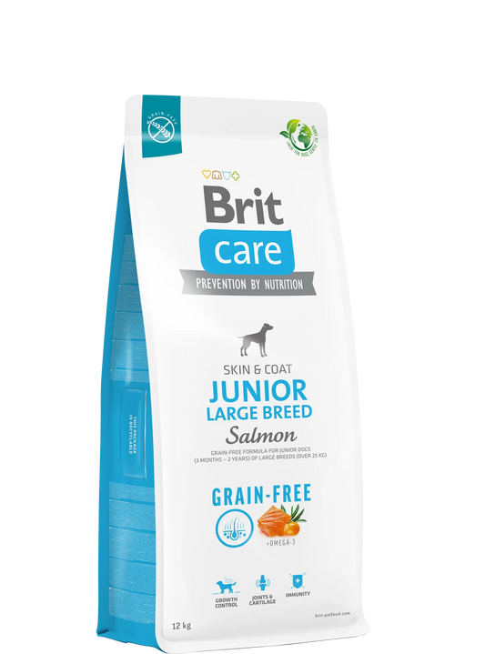 Brit Care Grain-Free Junior Large Breed Salmon & Potato Grain-free - Gabonamentes 12kg