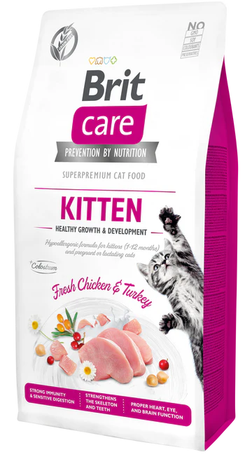 Brit Care Cat KITTEN CSIRKE & PULYKA Hipoallergén, Gabonamentes 0,4KG
