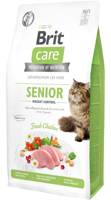 Brit Care Cat SENIOR CSIRKE Hipoallergén, Gabonamentes 0,4KG