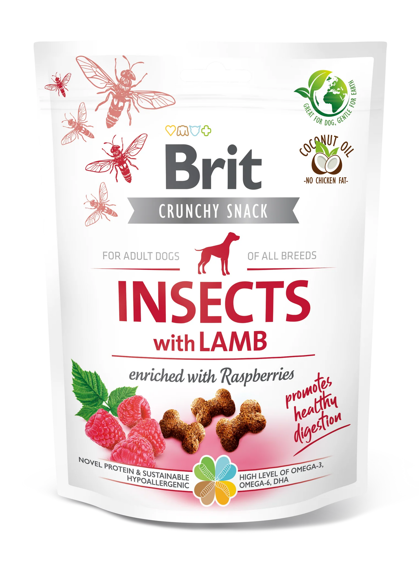 Brit Care Dog Crunchy Cracker Insects with Lamb and Raspberries 200g
