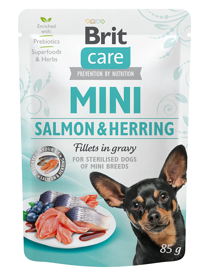 Brit Care Mini LAZAC & HERING Ivartalanított kutyáknak 85g