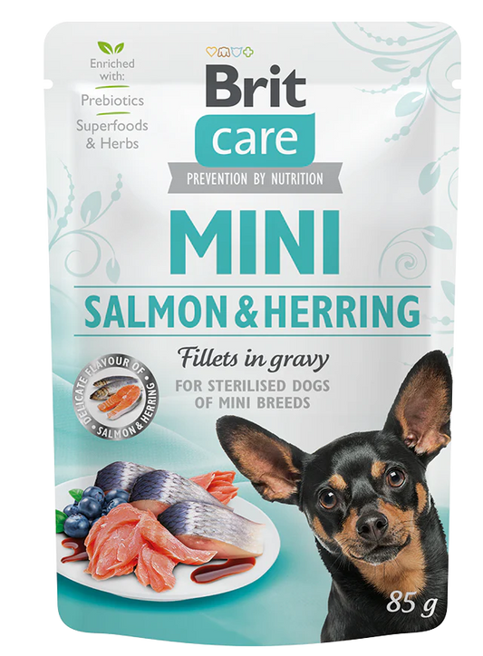 Brit Care Mini LAZAC & HERING Ivartalanított kutyáknak 85g
