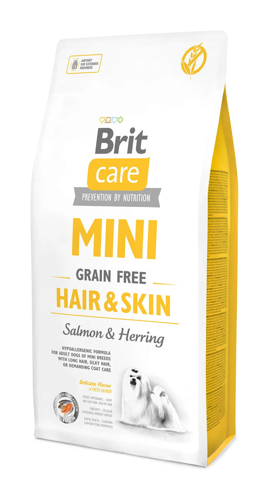 Brit Care MINI - HAIR & SKIN LAZAC & HERING Hipoallergén, Gabonamentes 7kg