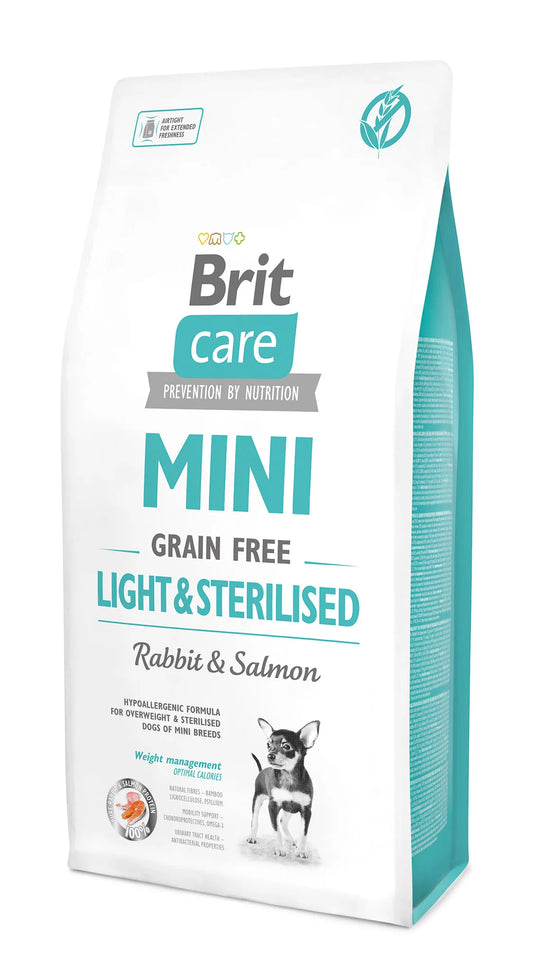 Brit Care MINI - LIGHT & STERILISED NYÚL & LAZAC Hipoallergén, Gabonamentes 7kg