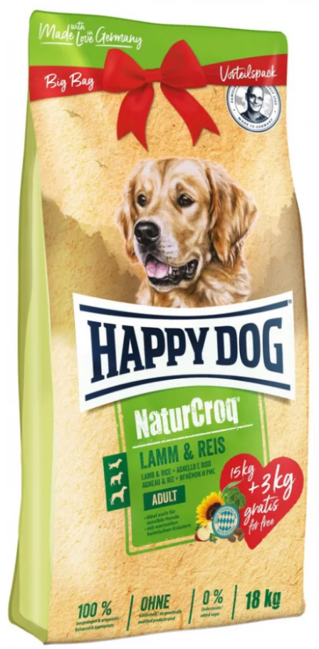 Happy Dog NaturCroq Lamb & Rice - BÁRÁNY ÉS RIZS (15+3kg)