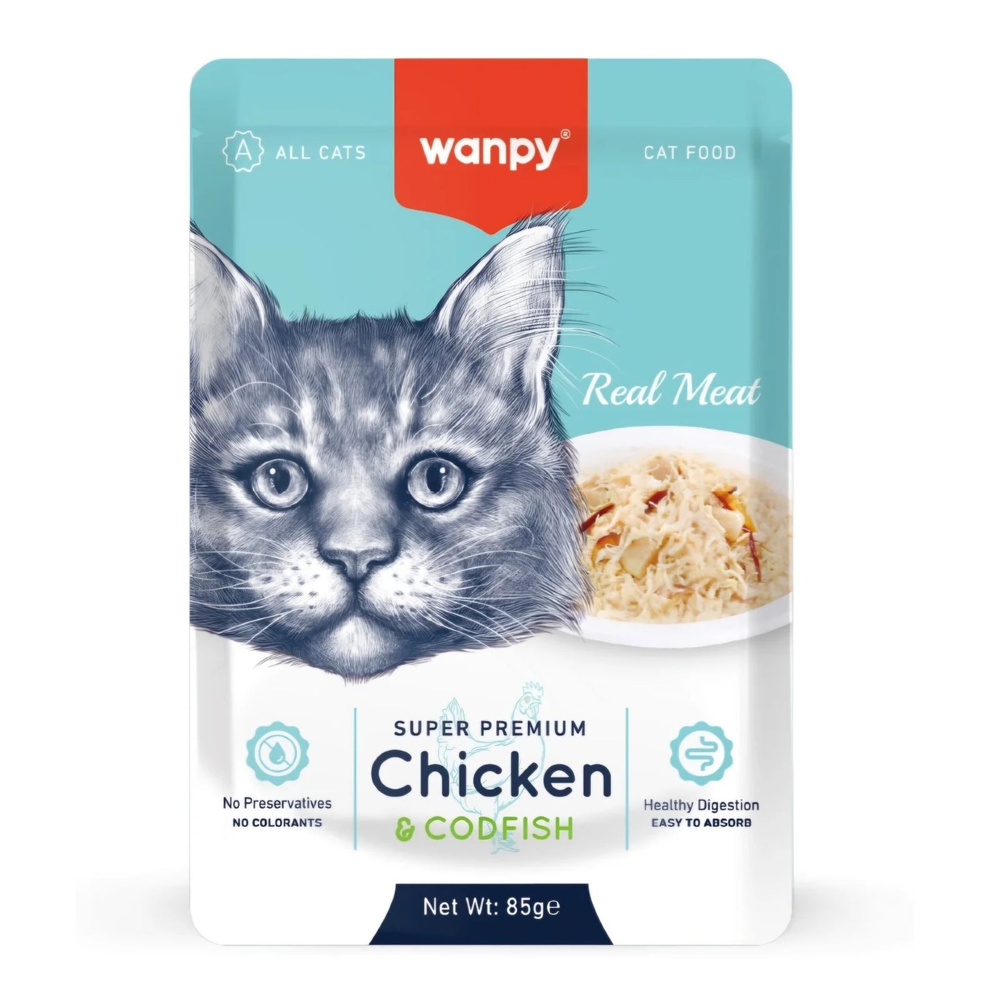 Wanpy Super Premium Pouch Cat Food - csirke és tőkehal