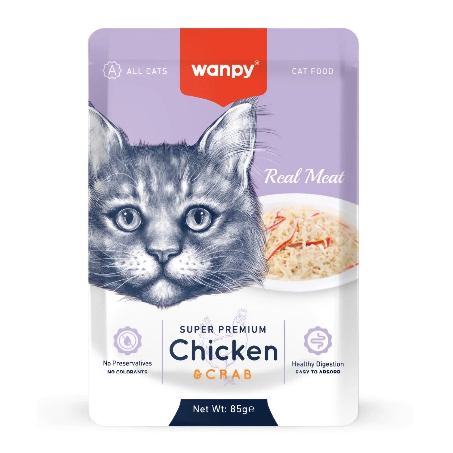 Wanpy Super Premium Pouch Cat Food - csirke és rák