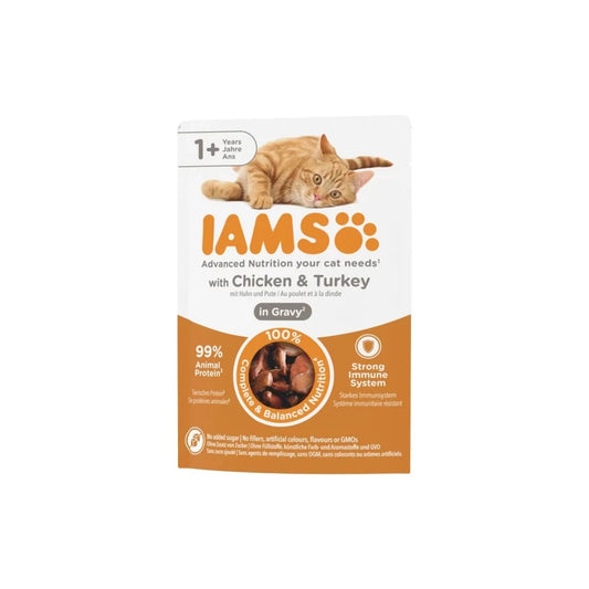 Iams Cat Delights Csirkehús És Pulykahús nedves macskatáp 85g